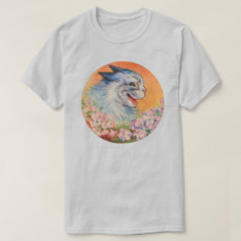 Louis Wain Laughing Blue Electric Cat in Flowers T-shirt