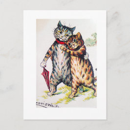 Louis Wain, Lovely Cat Couple, Art Briefkaart