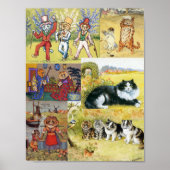 Louis Wain many Cat Paintings Fun Poster (Voorkant)