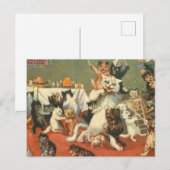 Louis Wain Merry Kerstry Briefkaart (Voorkant / Achterkant)