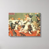 Louis Wain Merry Kerstry Canvas Afdruk (Voorkant)