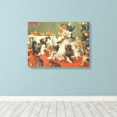 Louis Wain Merry Kerstry Canvas Afdruk (Insitu (Houten vloer))