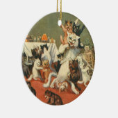 Louis Wain Merry Kerstry Keramisch Ornament (Rechts)
