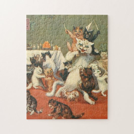 Louis Wain Merry Kerstry Legpuzzel (Verticaal)