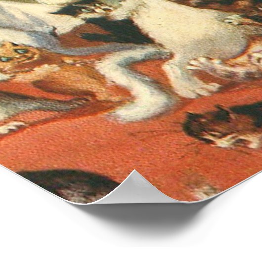 Louis Wain Merry Kerstry Poster (Hoek)