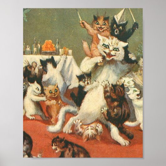 Louis Wain Merry Kerstry Poster (Voorkant)