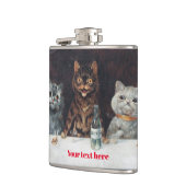 Louis Wain met vinyl omwikkelde heupfles (Links)
