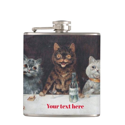 Louis Wain met vinyl omwikkelde heupfles (Voorkant)