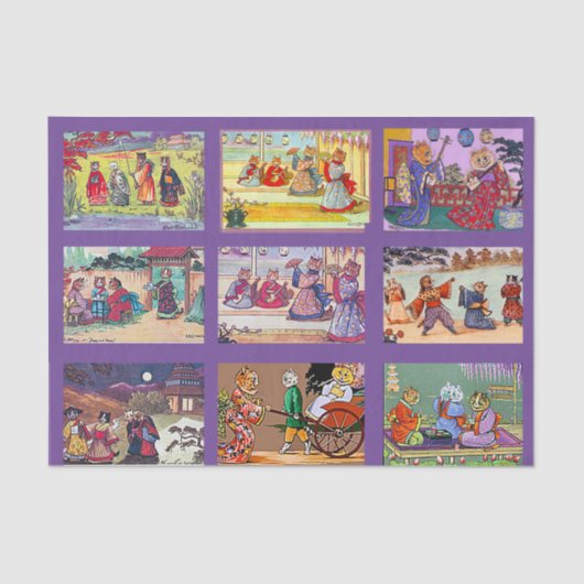 Louis Wain, Mikado Cats Tissuepapier (Voorkant)