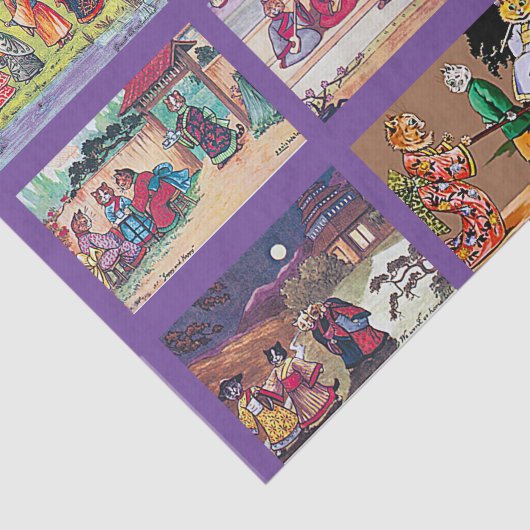 Louis Wain, Mikado Cats Tissuepapier (Detail)