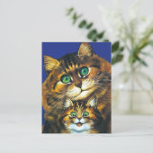 LOUIS WAIN MOEDER KAT EN KIND BRIEFKAART (Staand voorkant)