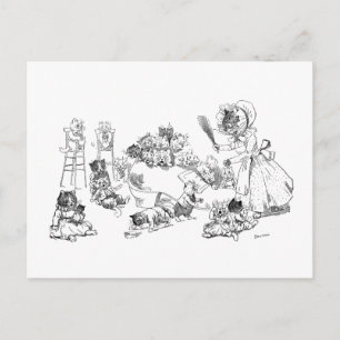 Louis Wain Old Cat in Shoe Nursery Rhyme Briefkaart