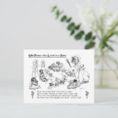 Louis Wain Old Cat in Shoe Nursery Rhyme Briefkaart (Staand voorkant)