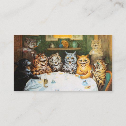 Louis Wain Party Cats Visitekaartje (Voorkant)