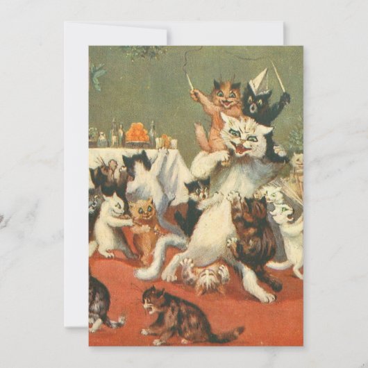 Louis Wain Prettig Kerstfeest Kaart (Voorkant)