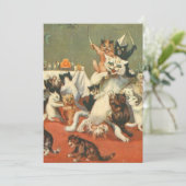 Louis Wain Prettig Kerstfeest Kaart (Staand voorkant)