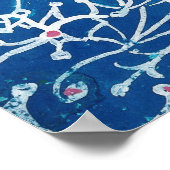 Louis Wain Psychedelic Blue Cat Painting  Poster (Hoek)