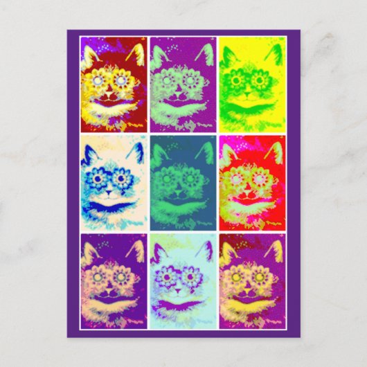 Louis Wain, Psychedelic Cat, Art Briefkaart (Voorkant)