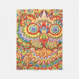 Louis Wain Psychedelic Cat Colorful Fleece Deken