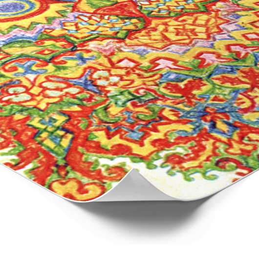 Louis Wain Psychedelic Cat Colorful Poster (Hoek)