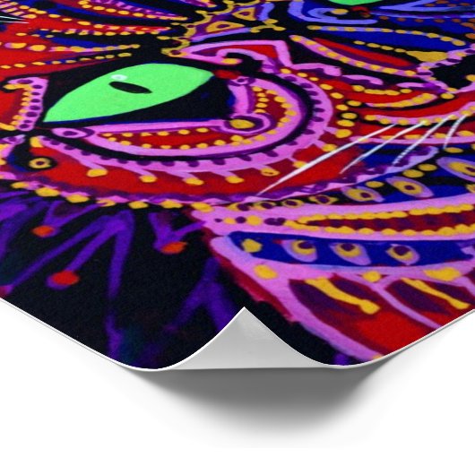 Louis Wain Psychedelic Cat Poster (Hoek)