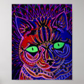 Louis Wain Psychedelic Cat Poster (Voorkant)