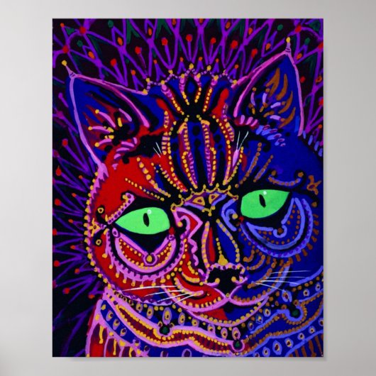Louis Wain Psychedelic Cat Poster (Voorkant)