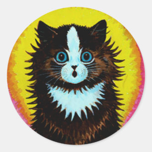 Louis Wain Psychedelic Cat Sticker