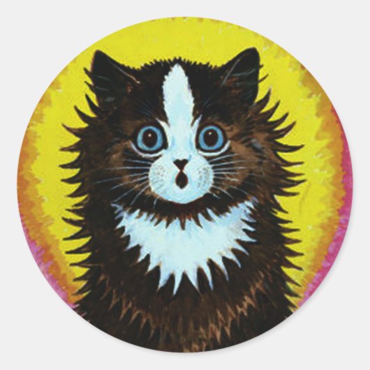 Louis Wain Psychedelic Cat Sticker (Voorkant)