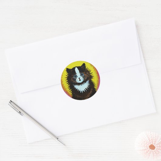 Louis Wain Psychedelic Cat Sticker (Envelop)