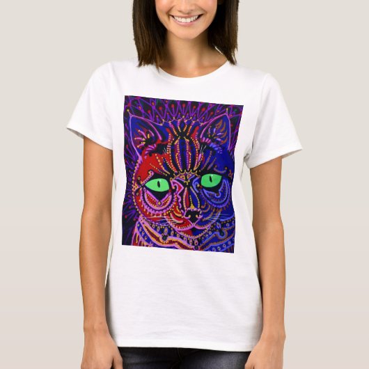 Louis Wain Psychedelic Cat T-shirt (Voorkant)
