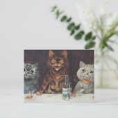 Louis Wain Roking and Drink Briefkaart (Staand voorkant)