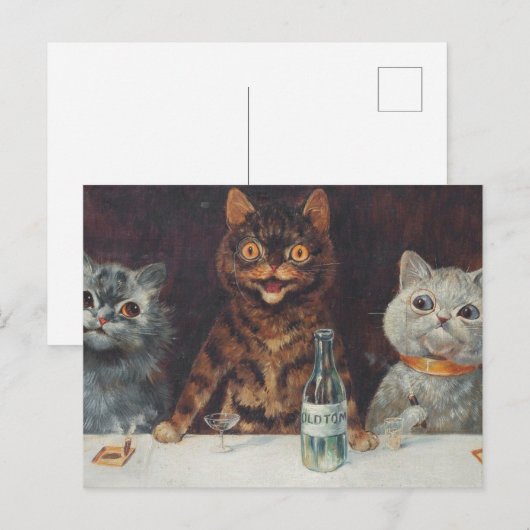 Louis Wain Roking and Drink Briefkaart (Voorkant / Achterkant)