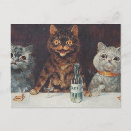 Louis Wain Roking and Drink Briefkaart (Voorkant)