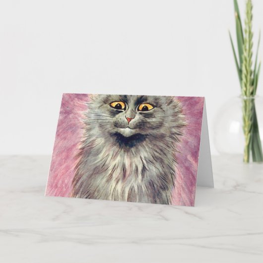 Louis Wain Russian Blue Cat Kaart (Voorkant)