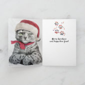  Louis Wain Santa Tabby Cat Art Feestdagen Kaart (Binnen)