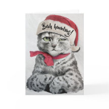 Louis Wain Santa Tabby Cat Art