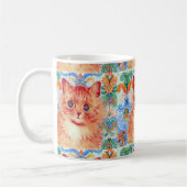 Louis Wain schattige kat met abstracte patronen ac Koffiemok (Links)