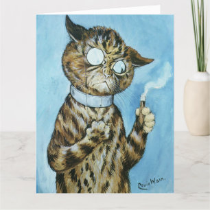 LOUIS WAIN SIGAAR KAT VERJAARDAG KAART VOOR HEM