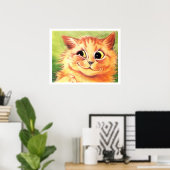 Louis Wain Smiling Ginger Cat Poster Print (Thuiskantoor)