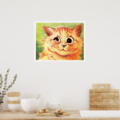 Louis Wain Smiling Ginger Cat Poster Print (Keuken)