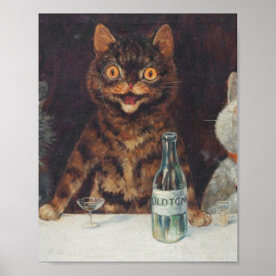 Louis Wain Smoking and Drink Poster