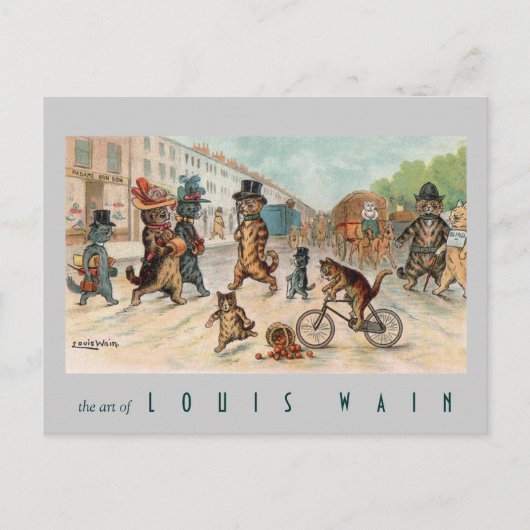 Louis Wain - Stadskat - kunst Briefkaart (Voorkant)