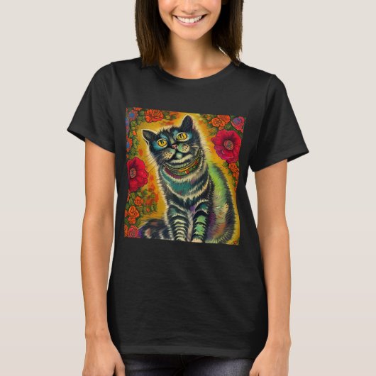  Louis Wain Style Cat T-shirt (Voorkant)