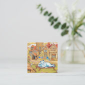 Louis Wain - Summer Tea Party Vierkante Visitekaartje (Staand voorkant)