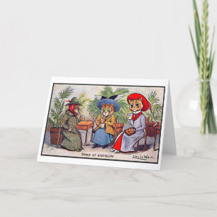 Louis Wain, Three Lady Cats, Art Bedankkaart