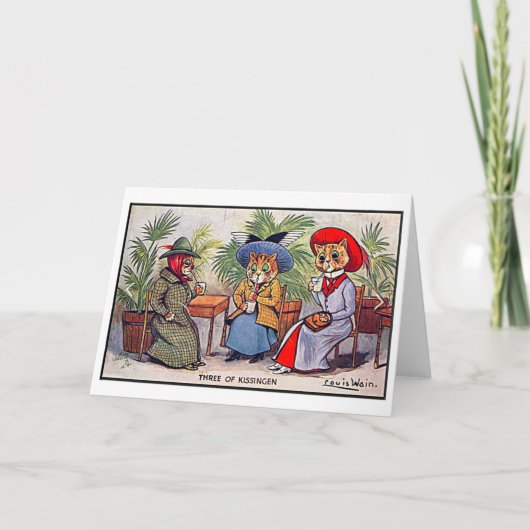 Louis Wain, Three Lady Cats, Art Bedankkaart (Voorkant)