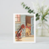 Louis Wain, Valentine Bouquet Cat,  Briefkaart (Staand voorkant)