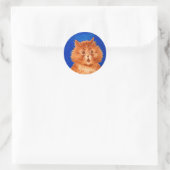 Louis Wain verrast Oranje kat Ronde Sticker (Tas)