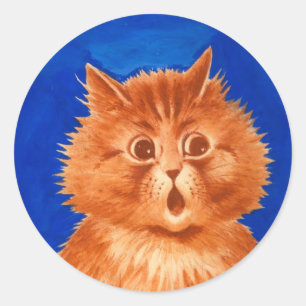 Louis Wain verrast Oranje kat Ronde Sticker